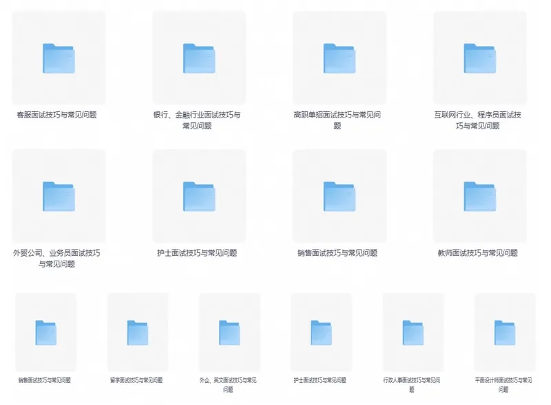 各行业面试技巧与常见问题Word模板，分类打包好了 - 资源